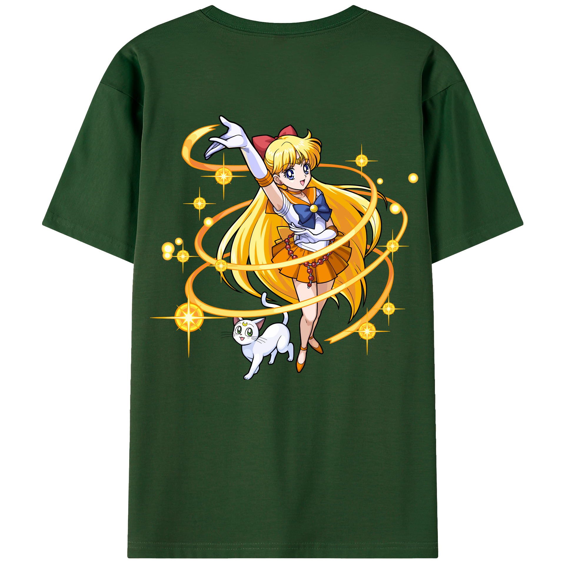 （画像用） 美少女戦士セーラームーン 愛野 美奈子 あいの みなこ Sailor Moon Aino Minako 綿100％半袖Tシャツ（背面プリント）